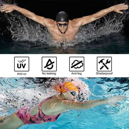 Swimming Goggles for Men &amp; Women – Anti-Fog UV Protection, Waterproof, Adjustable Silicone Swim Goggles for Adults &amp; Kids - Allen-Fitness