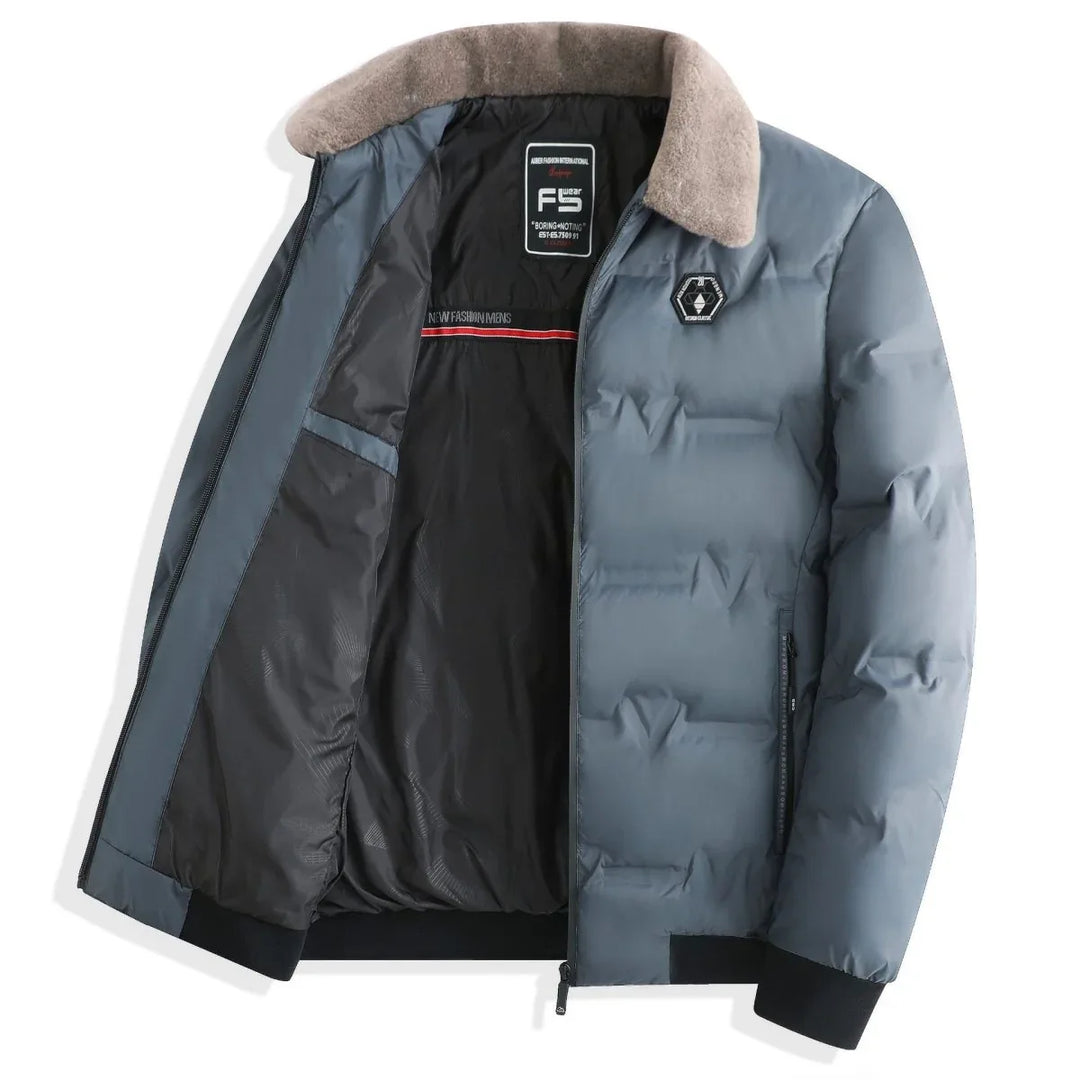 Thick Winter Jacket Men - Warm Solid Color Down Coat for Youth, Available in 3 Stylish Colors - Allen-Fitness