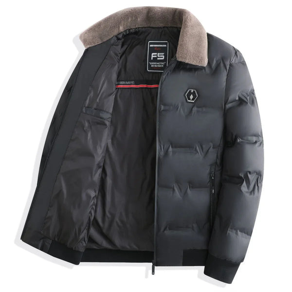 Thick Winter Jacket Men - Warm Solid Color Down Coat for Youth, Available in 3 Stylish Colors - Allen-Fitness