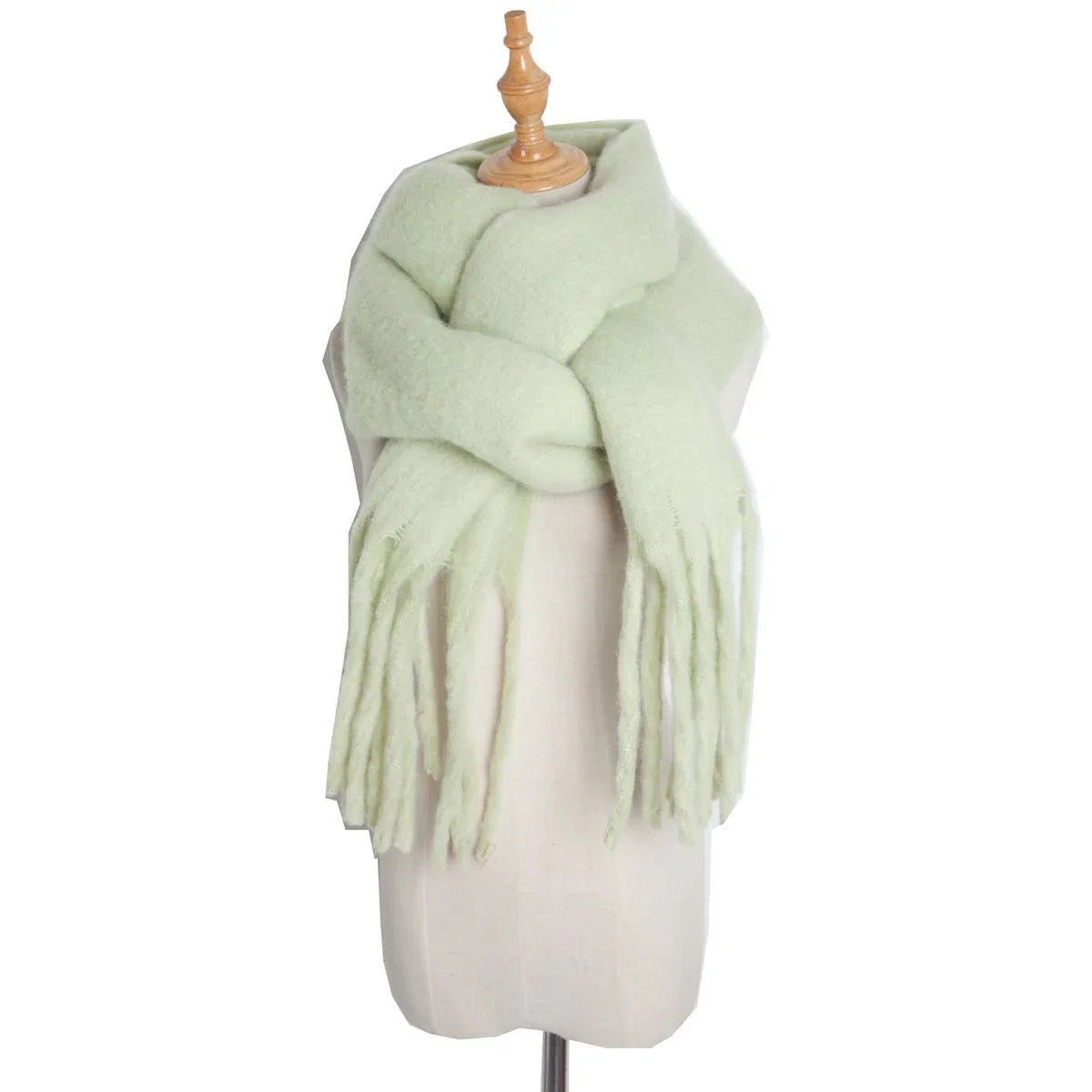 Thick Women's Scarf in Mohair Twist Braid, Stylish Plush Winter Accessory for Warmth and Elegance - Allen-Fitness