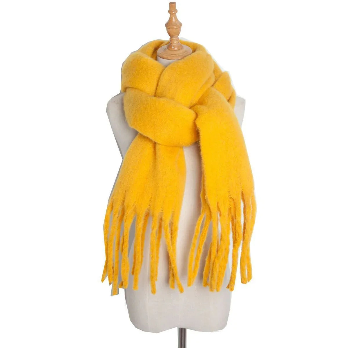 Thick Women's Scarf in Mohair Twist Braid, Stylish Plush Winter Accessory for Warmth and Elegance - Allen-Fitness