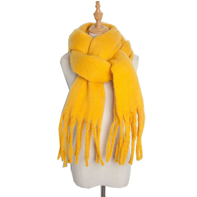 Thick Women's Scarf in Mohair Twist Braid, Stylish Plush Winter Accessory for Warmth and Elegance - Allen-Fitness
