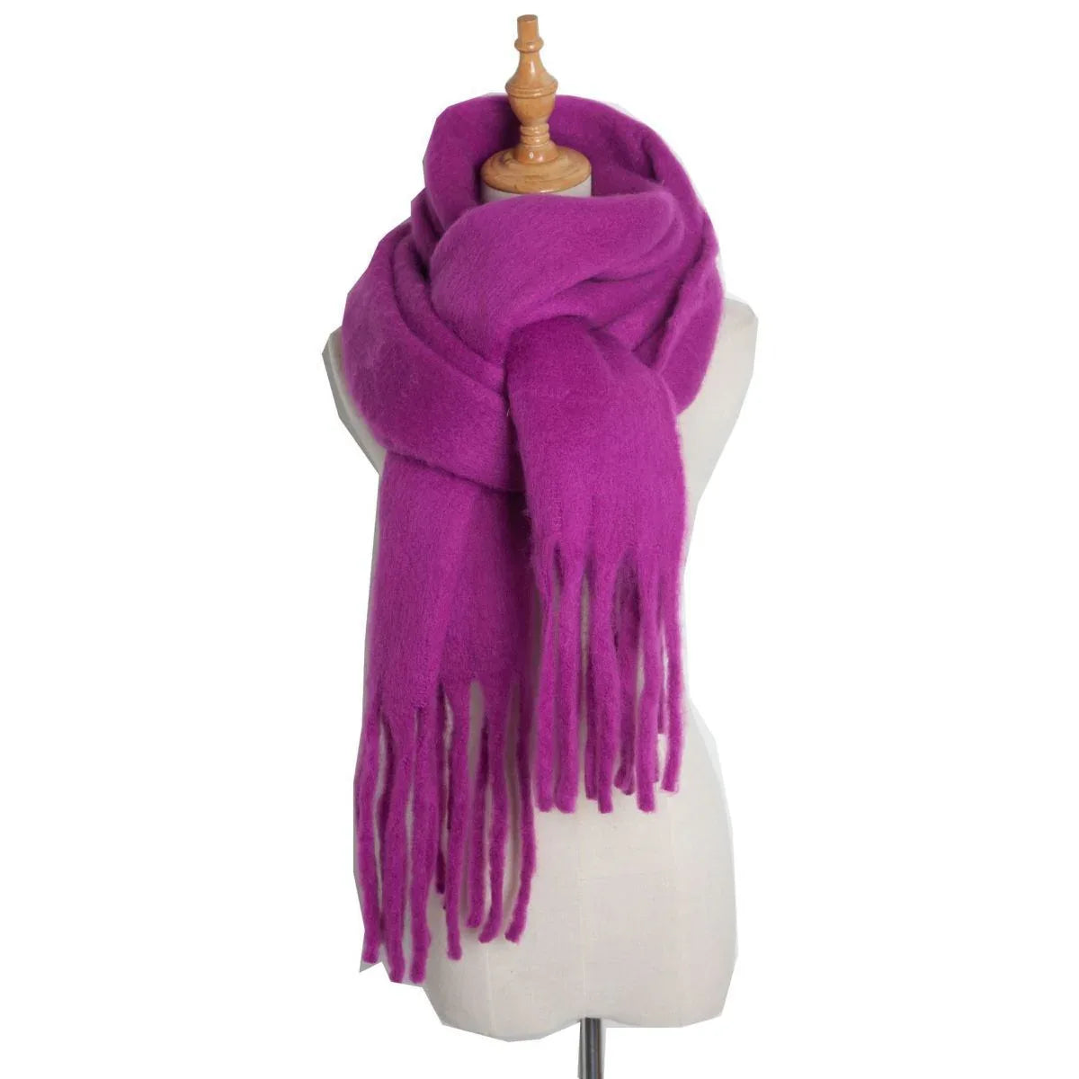 Thick Women's Scarf in Mohair Twist Braid, Stylish Plush Winter Accessory for Warmth and Elegance - Allen-Fitness
