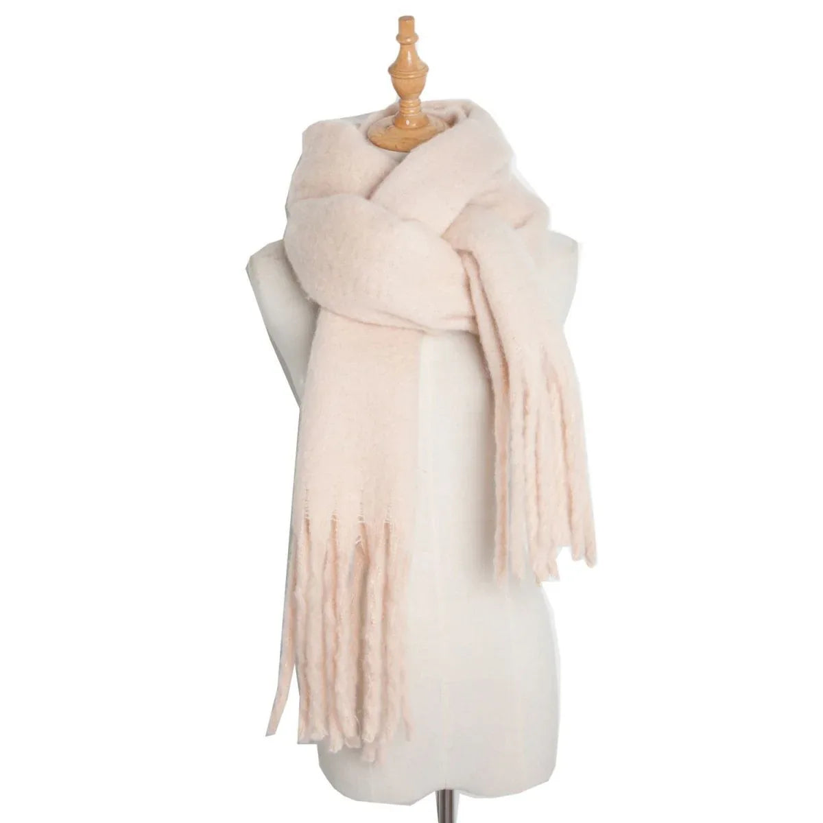 Thick Women's Scarf in Mohair Twist Braid, Stylish Plush Winter Accessory for Warmth and Elegance - Allen-Fitness