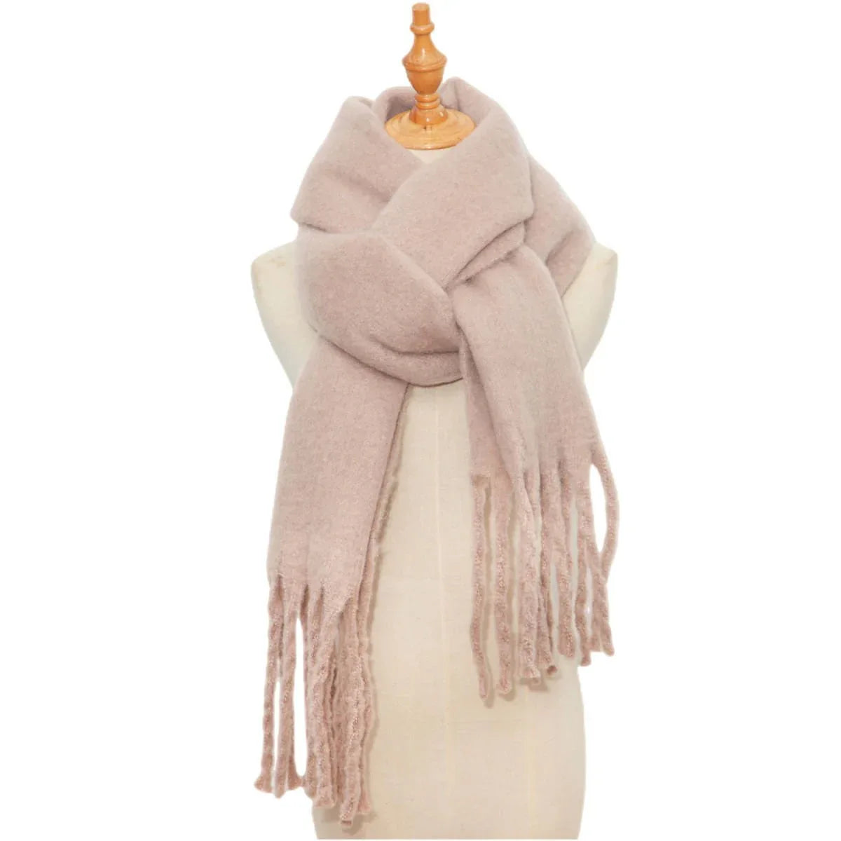 Thick Women's Scarf in Mohair Twist Braid, Stylish Plush Winter Accessory for Warmth and Elegance - Allen-Fitness