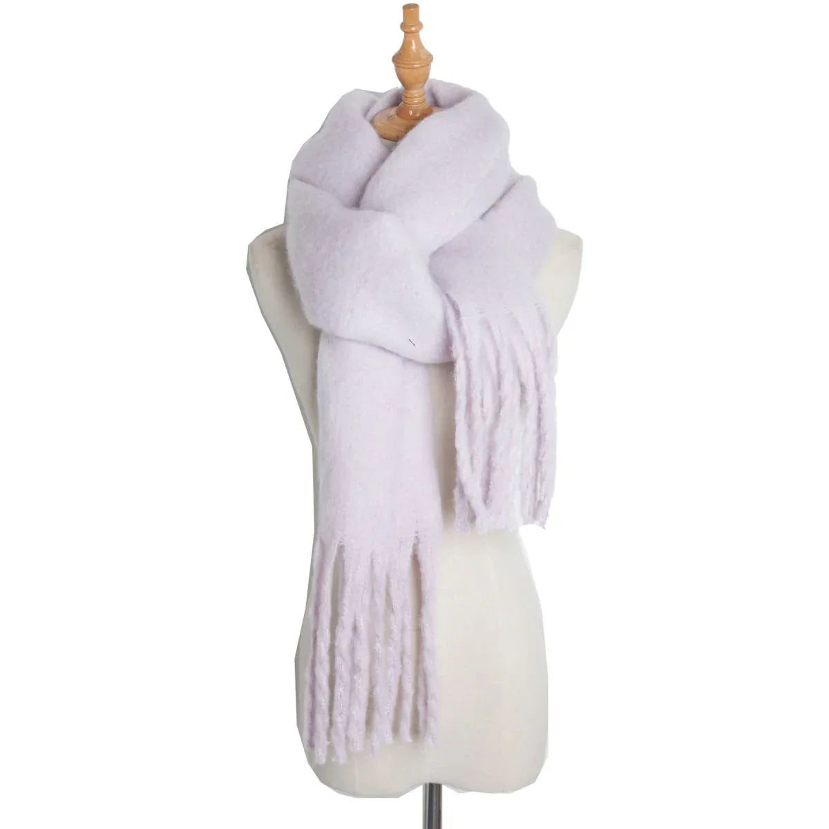 Thick Women's Scarf in Mohair Twist Braid, Stylish Plush Winter Accessory for Warmth and Elegance - Allen-Fitness
