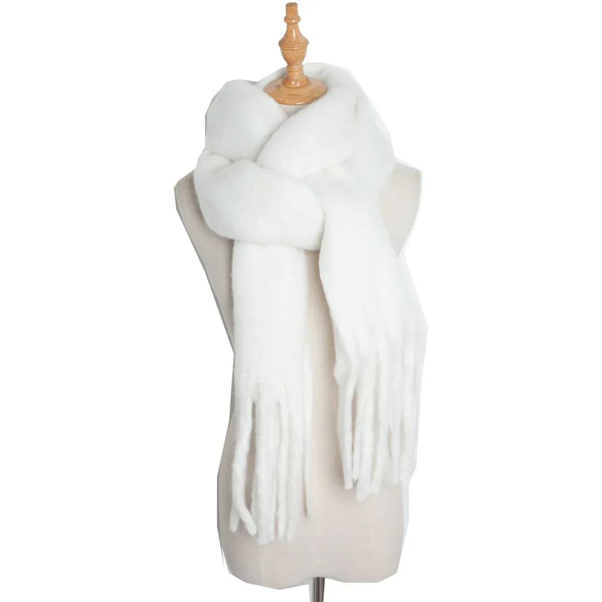 Thick Women's Scarf in Mohair Twist Braid, Stylish Plush Winter Accessory for Warmth and Elegance - Allen-Fitness