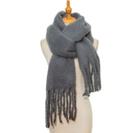 Thick Women's Scarf in Mohair Twist Braid, Stylish Plush Winter Accessory for Warmth and Elegance - Allen-Fitness