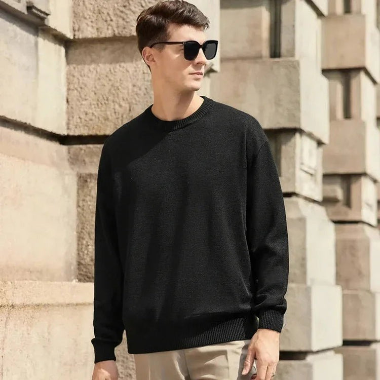 Thickened White Knit Base Layer Top - Warm Cotton Slim Fit Pullover, Available in Multiple Colors - Allen-Fitness