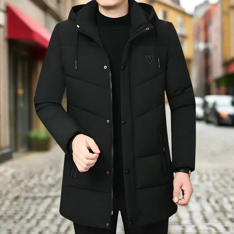 Thickened Winter Coats For Men - Warm Wool Lined, V-Neck Design, Comfort Fit XL-5XL - Allen-Fitness