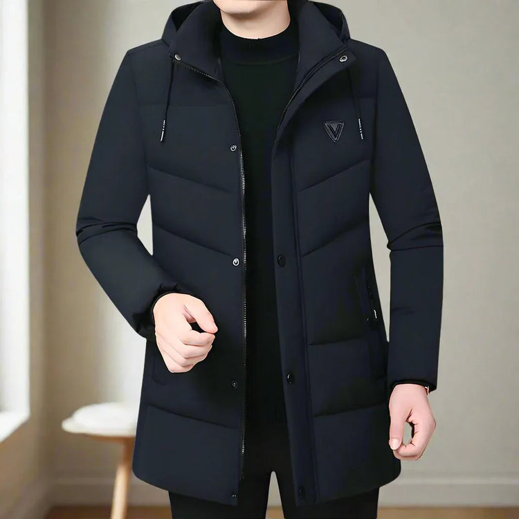 Thickened Winter Coats For Men - Warm Wool Lined, V-Neck Design, Comfort Fit XL-5XL - Allen-Fitness
