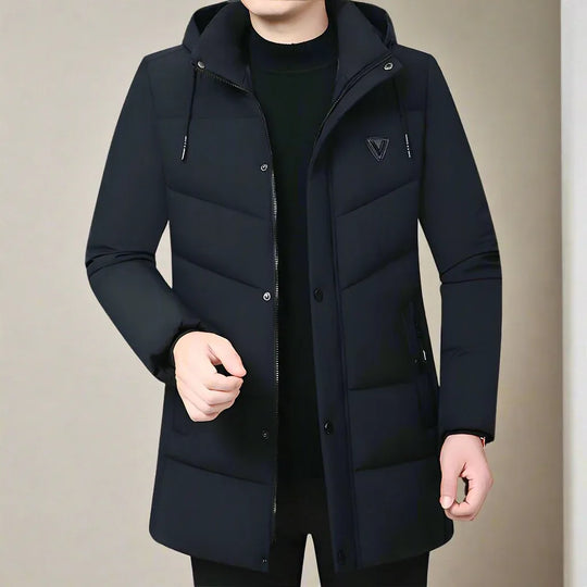 Thickened Winter Coats For Men - Warm Wool Lined, V-Neck Design, Comfort Fit XL-5XL - Allen-Fitness