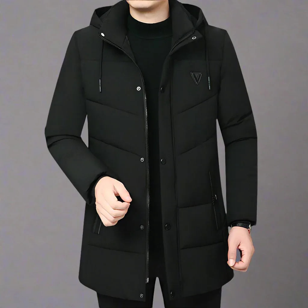 Thickened Winter Coats For Men - Warm Wool Lined, V-Neck Design, Comfort Fit XL-5XL - Allen-Fitness