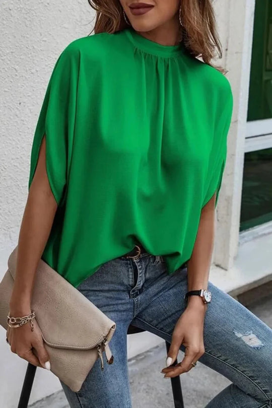 Tie Back Slit Half Sleeve Blouse - Premium Fitness &amp; Activewear for Men &amp; Women|UK
