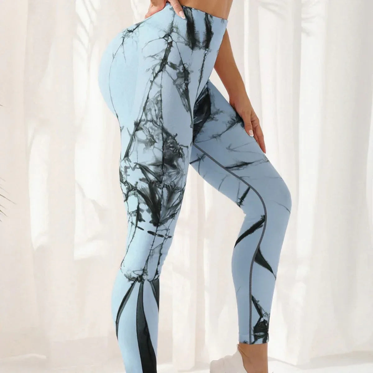 High Waist Leggings for Women, Tie-Dye Spandex Yoga Pants - Comfortable for Running and Fitness - Allen-Fitness