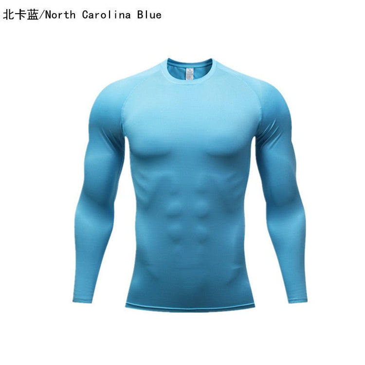 Tights Long-sleeved Fitness Clothes Men's Running Sports Quick-drying Compression Clothes High-elastic Top Basketball Sports Compression Clothes - Premium Fitness & Activewear
