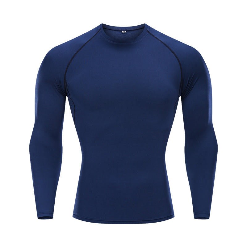 Tights Long-sleeved Fitness Clothes Men's Running Sports Quick-drying Compression Clothes High-elastic Top Basketball Sports Compression Clothes - Premium Fitness & Activewear