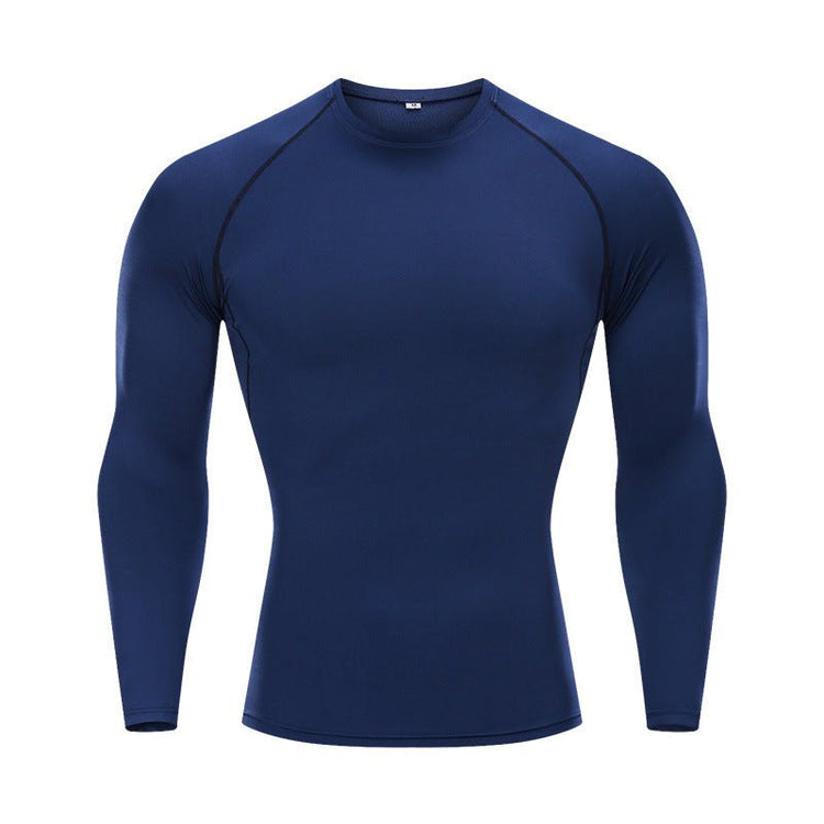 Tights Long-sleeved Fitness Clothes Men's Running Sports Quick-drying Compression Clothes High-elastic Top Basketball Sports Compression Clothes - Premium Fitness & Activewear