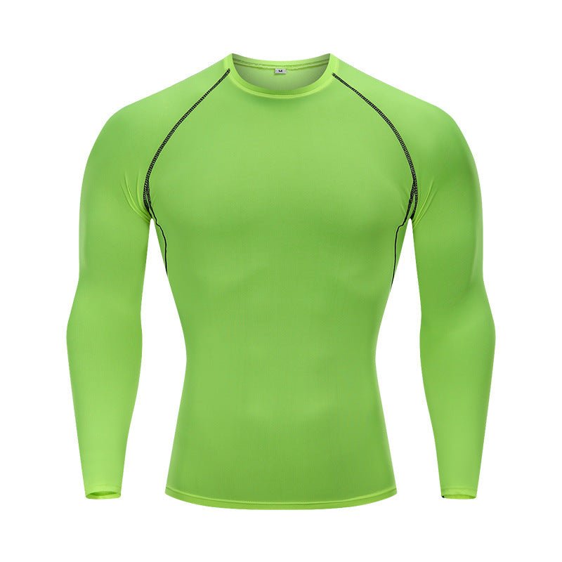 Tights Long-sleeved Fitness Clothes Men's Running Sports Quick-drying Compression Clothes High-elastic Top Basketball Sports Compression Clothes - Premium Fitness & Activewear