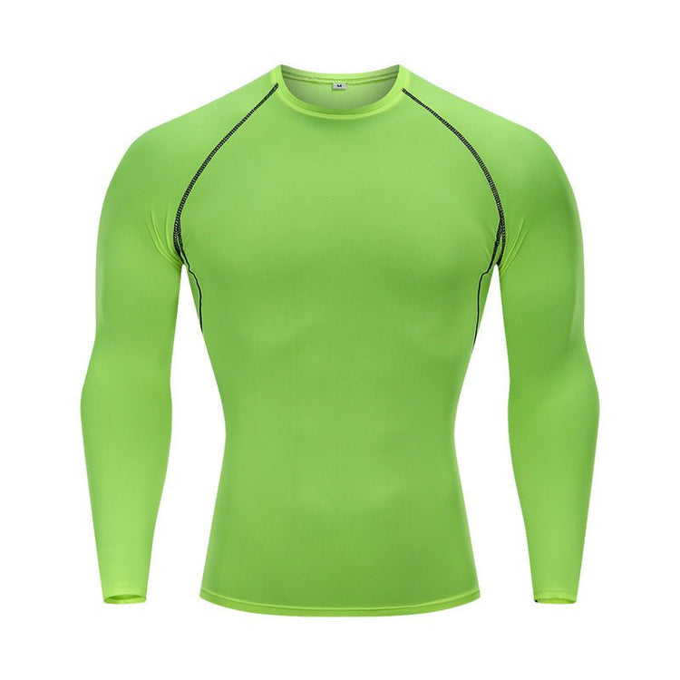 Tights Long-sleeved Fitness Clothes Men's Running Sports Quick-drying Compression Clothes High-elastic Top Basketball Sports Compression Clothes - Premium Fitness & Activewear