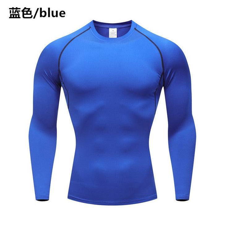 Tights Long-sleeved Fitness Clothes Men's Running Sports Quick-drying Compression Clothes High-elastic Top Basketball Sports Compression Clothes - Premium Fitness & Activewear