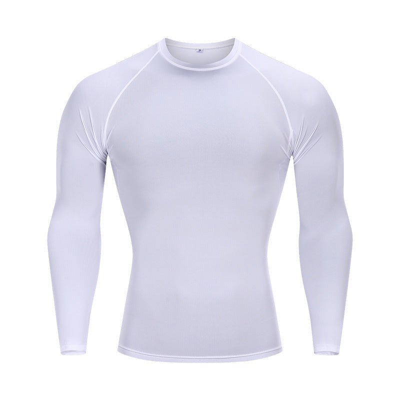 Tights Long-sleeved Fitness Clothes Men's Running Sports Quick-drying Compression Clothes High-elastic Top Basketball Sports Compression Clothes - Premium Fitness & Activewear