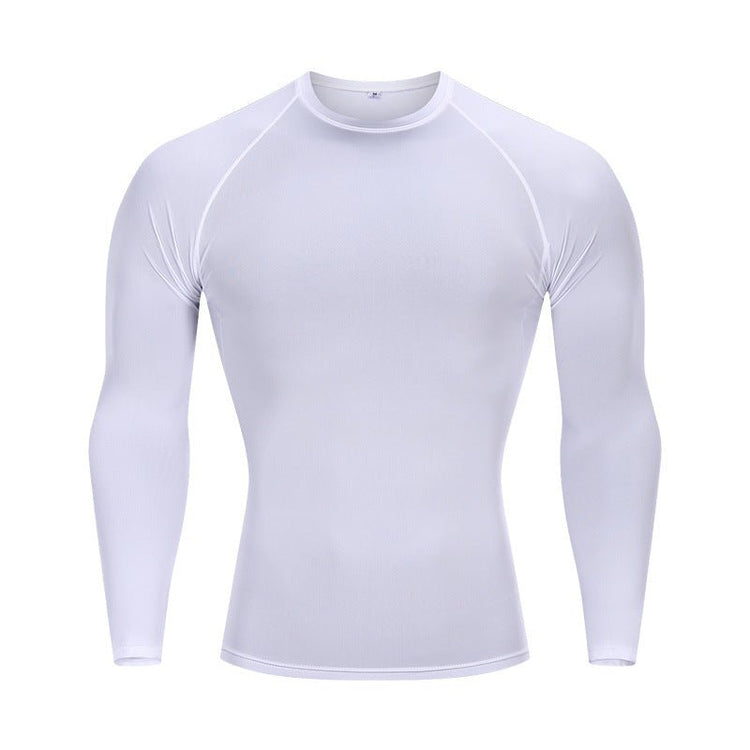 Tights Long-sleeved Fitness Clothes Men's Running Sports Quick-drying Compression Clothes High-elastic Top Basketball Sports Compression Clothes - Premium Fitness & Activewear
