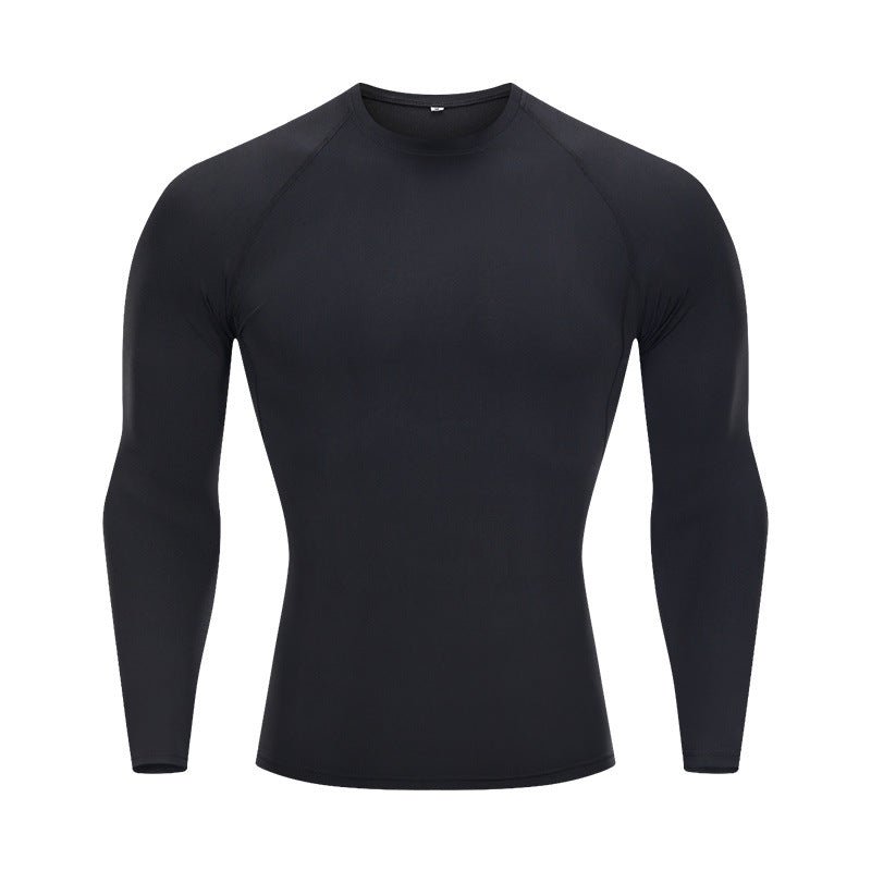 Tights Long-sleeved Fitness Clothes Men's Running Sports Quick-drying Compression Clothes High-elastic Top Basketball Sports Compression Clothes - Premium Fitness & Activewear