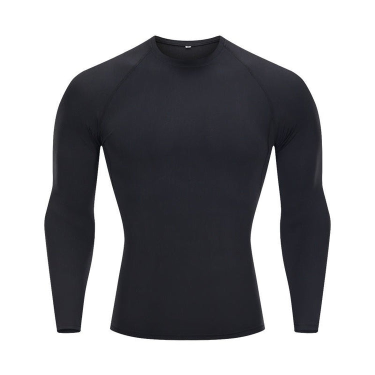 Tights Long-sleeved Fitness Clothes Men's Running Sports Quick-drying Compression Clothes High-elastic Top Basketball Sports Compression Clothes - Premium Fitness & Activewear