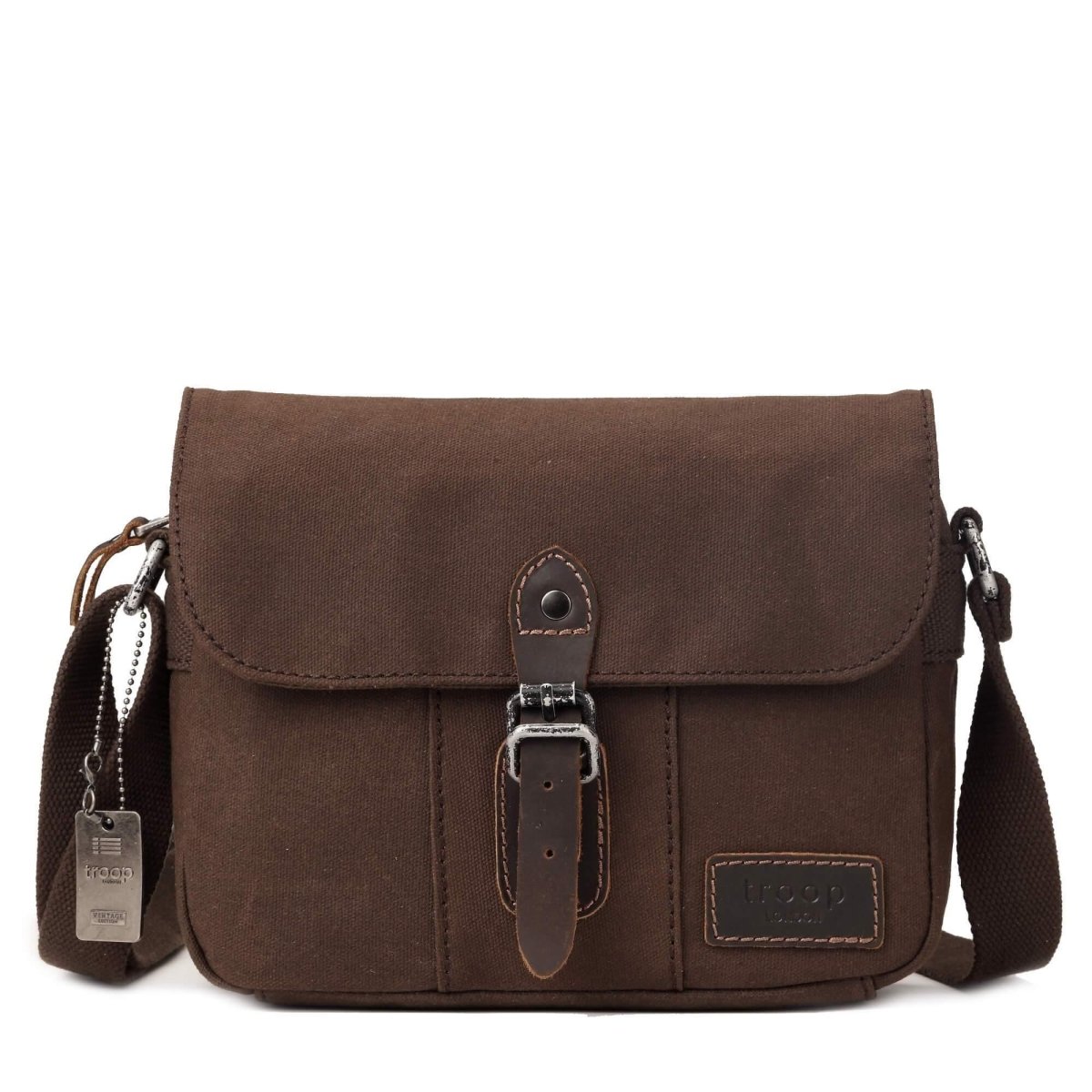 Troop London Heritage Across Body Bag - Durable Canvas with Genuine Leather Trimmings, Spacious and Secure - Allen-Fitness