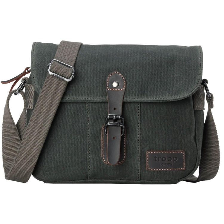 Troop London Heritage Across Body Bag - Durable Canvas with Genuine Leather Trimmings, Spacious and Secure - Allen-Fitness