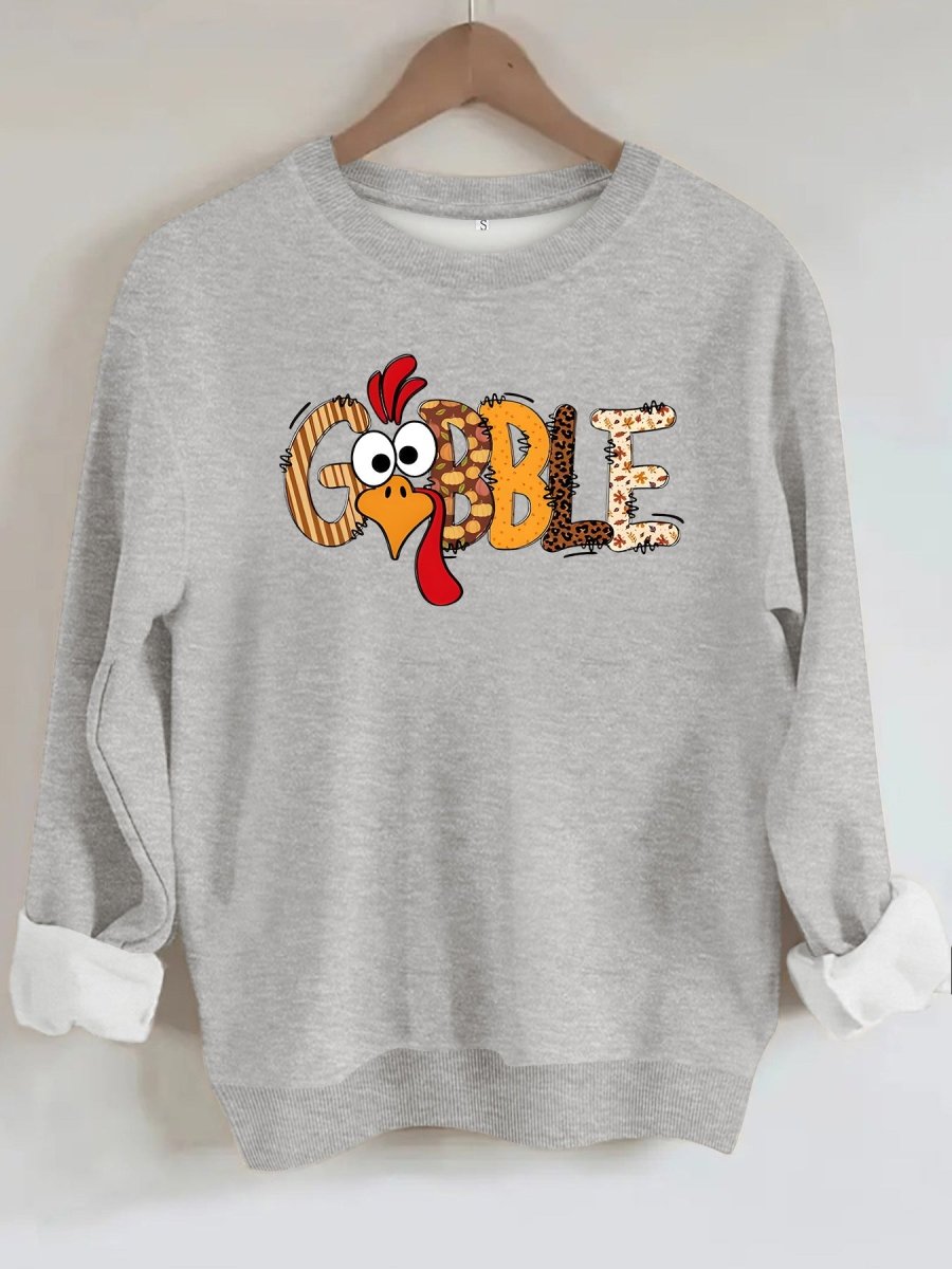 Turkey print loose fleece hoodie - Premium Fitness & Activewear