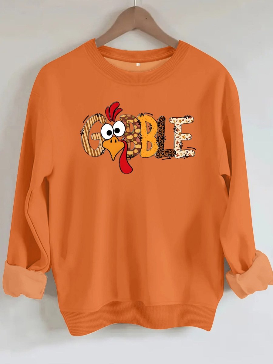 Turkey print loose fleece hoodie - Premium Fitness & Activewear