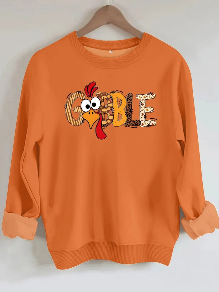 Turkey print loose fleece hoodie - Premium Fitness & Activewear