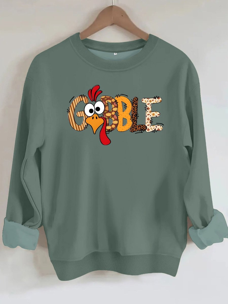 Turkey print loose fleece hoodie - Premium Fitness & Activewear