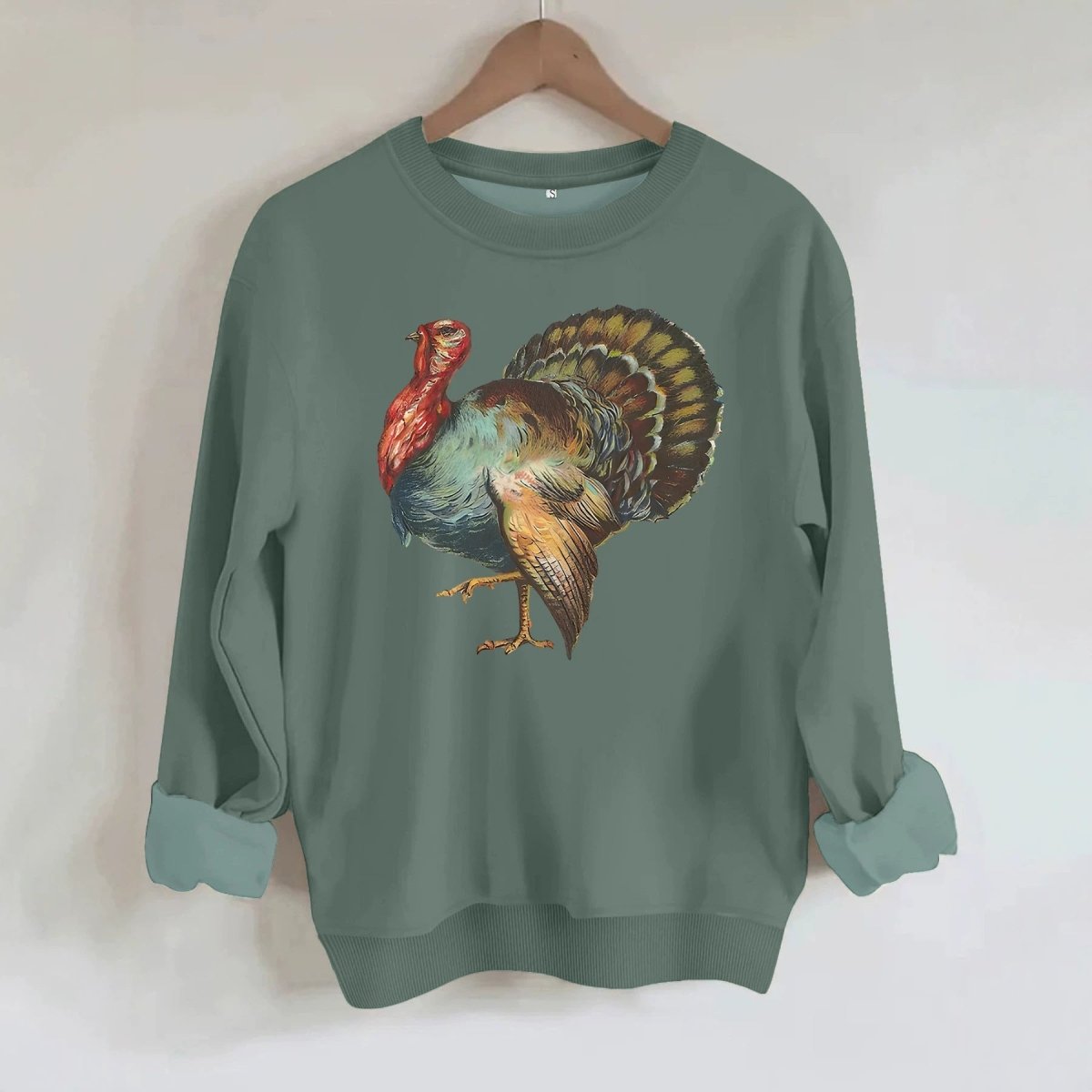Turkey print loose women's fleece hoodie - Premium Fitness & Activewear