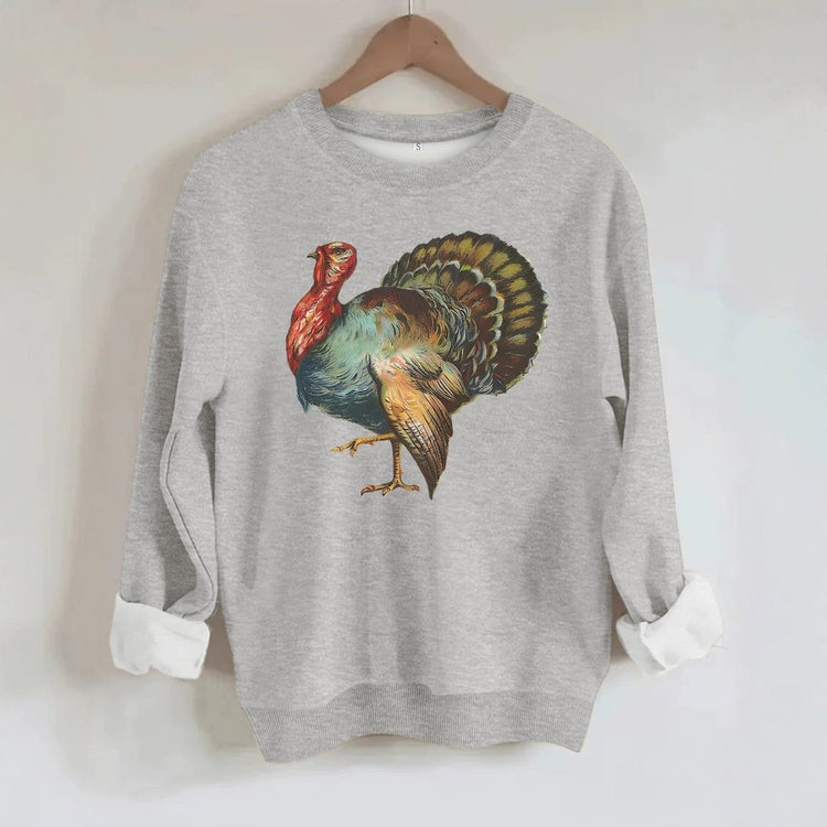 Turkey print loose women's fleece hoodie - Premium Fitness & Activewear