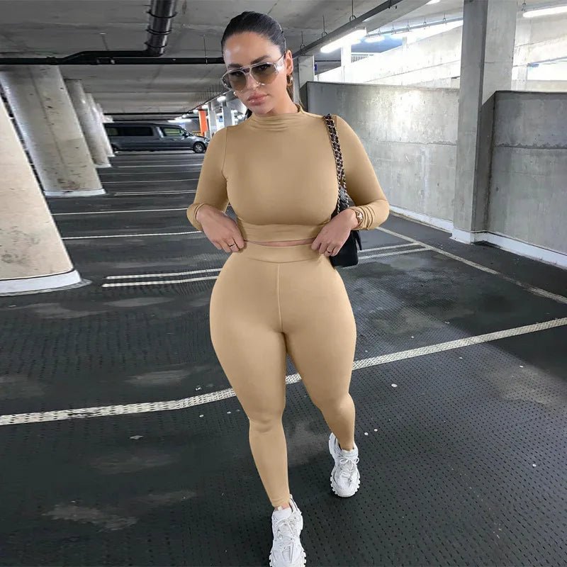 Two Piece Workout Set for Women - Long Sleeve Yoga Fitness Outfit for Comfortable Performance - Allen - Fitness