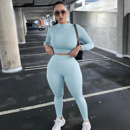 Two Piece Workout Set for Women - Long Sleeve Yoga Fitness Outfit for Comfortable Performance - Allen - Fitness
