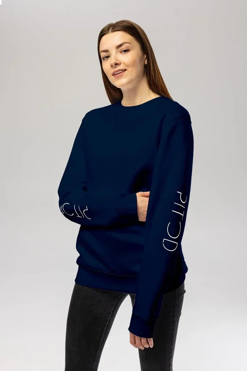 Unisex Navy Sweatshirt - Eco-Friendly Organic Cotton, Stylish Design with Pitod Logo - Allen-Fitness