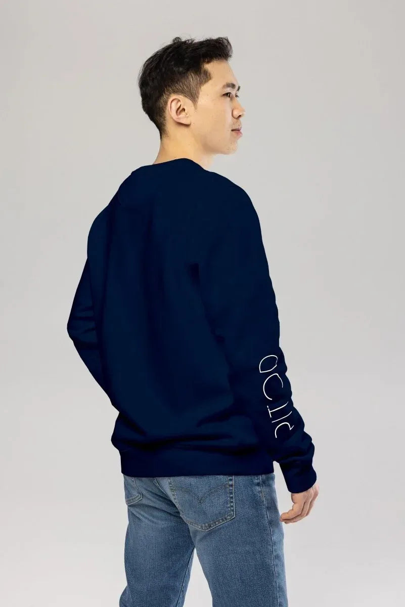 Unisex Navy Sweatshirt - Eco-Friendly Organic Cotton, Stylish Design with Pitod Logo - Allen-Fitness