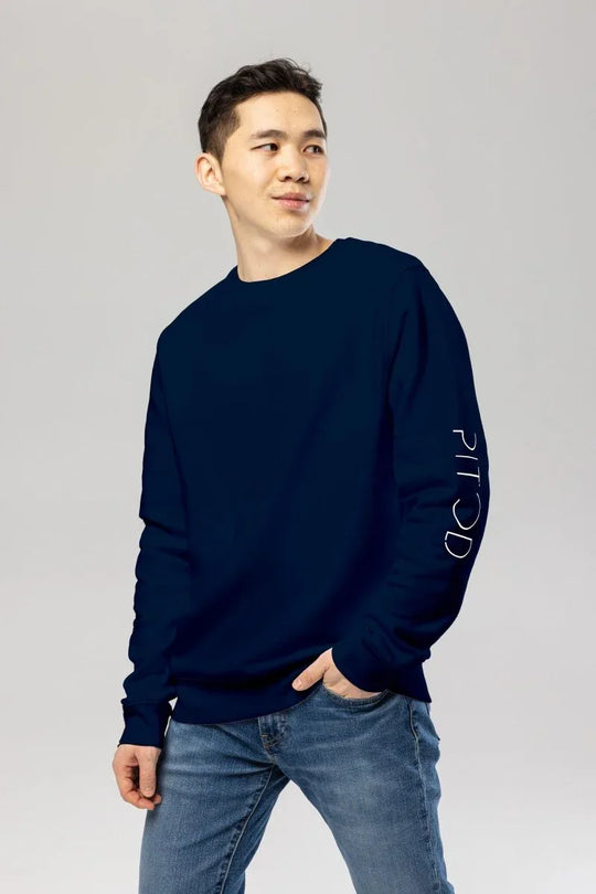 Unisex Navy Sweatshirt - Eco-Friendly Organic Cotton, Stylish Design with Pitod Logo - Allen-Fitness