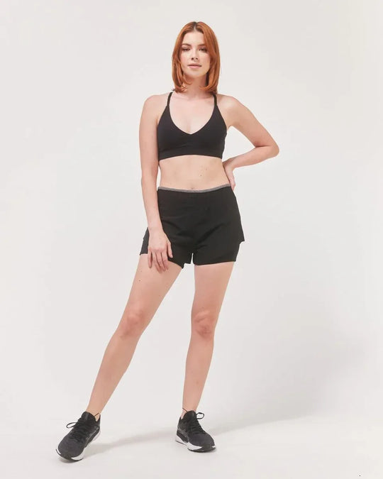Uplift V Neck Sports Bralette - Soft Cloudlux Fabric, 4 Way Stretch &amp; Supportive J Hook - Allen-Fitness