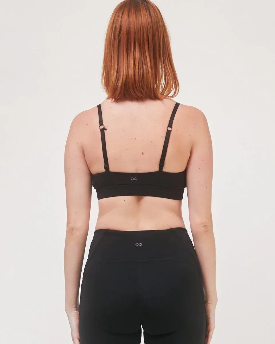 Uplift V Neck Sports Bralette - Soft Cloudlux Fabric, 4 Way Stretch &amp; Supportive J Hook - Allen-Fitness