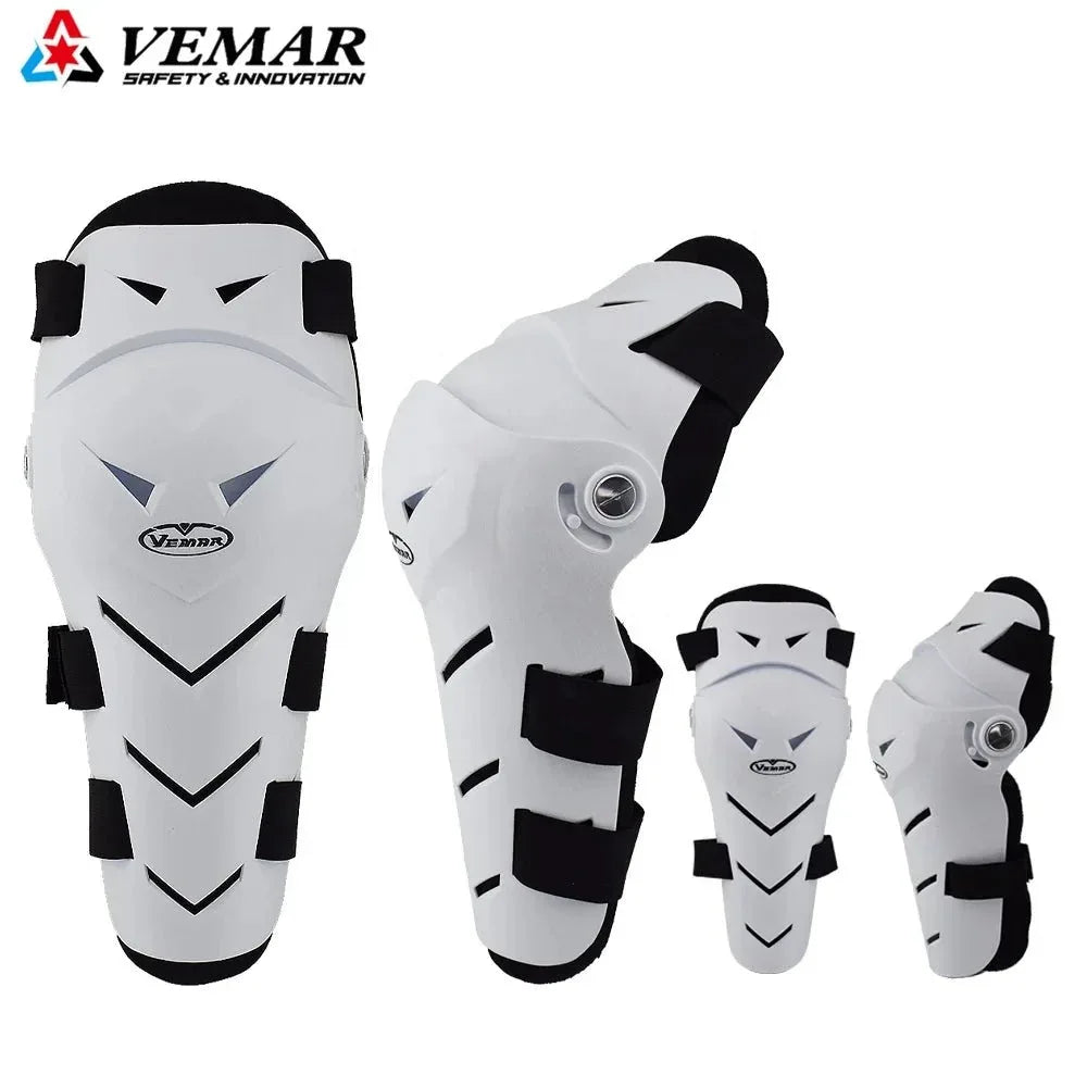 VEMAR 4PCS Motorcycle Elbow Knee Pads Protector Set with Adjustable Fit - Black - Allen-Fitness
