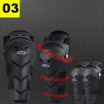 VEMAR 4PCS Motorcycle Elbow Knee Pads Protector Set with Adjustable Fit - Black - Allen-Fitness