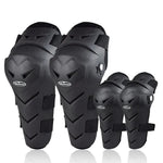 VEMAR 4PCS Motorcycle Elbow Knee Pads Protector Set with Adjustable Fit - Black - Allen-Fitness
