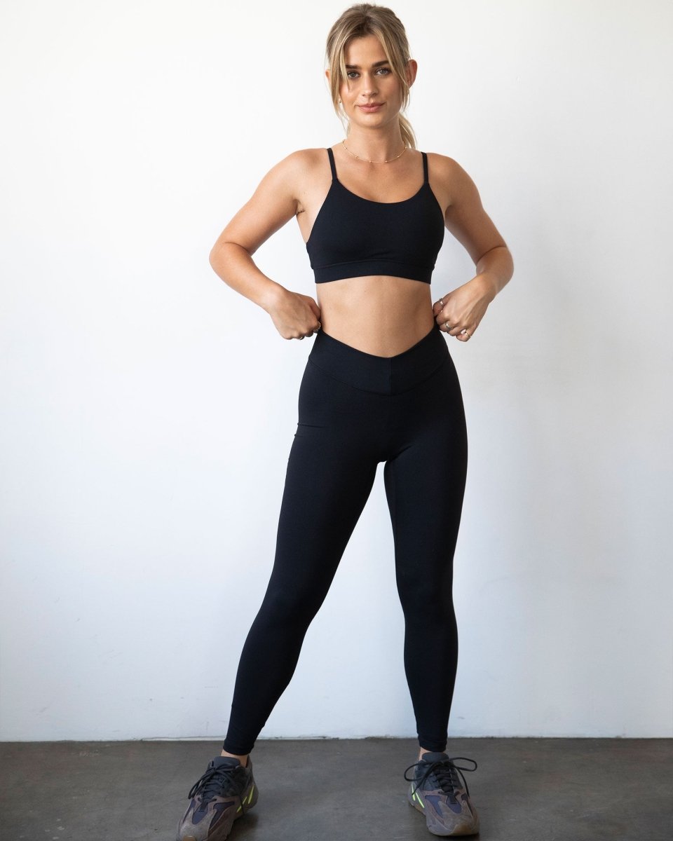 Vendetta 7/8 Breathable Workout Leggings with High - Waisted V Waistband - 26" Inseam - Allen - Fitness