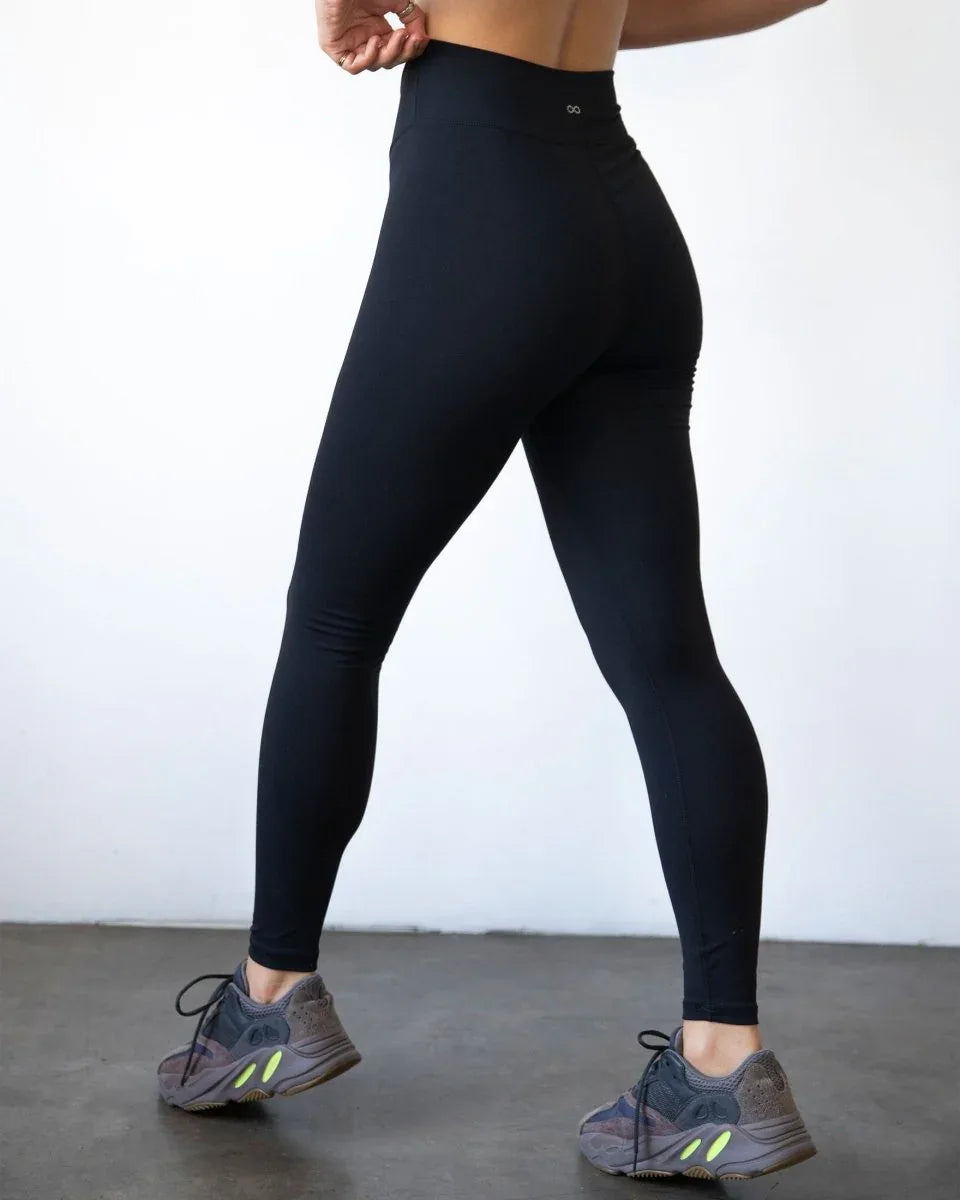 Vendetta 7/8 Breathable Workout Leggings with High-Waisted V Waistband - 26" Inseam - Allen-Fitness