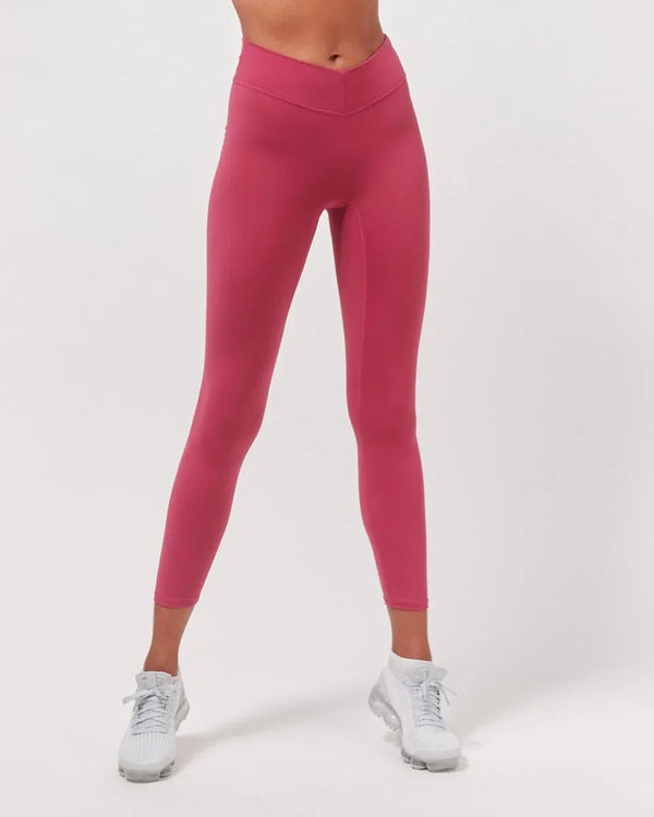 Vendetta 7/8 Breathable Workout Leggings with High-Waisted V Waistband - 26" Inseam - Allen-Fitness